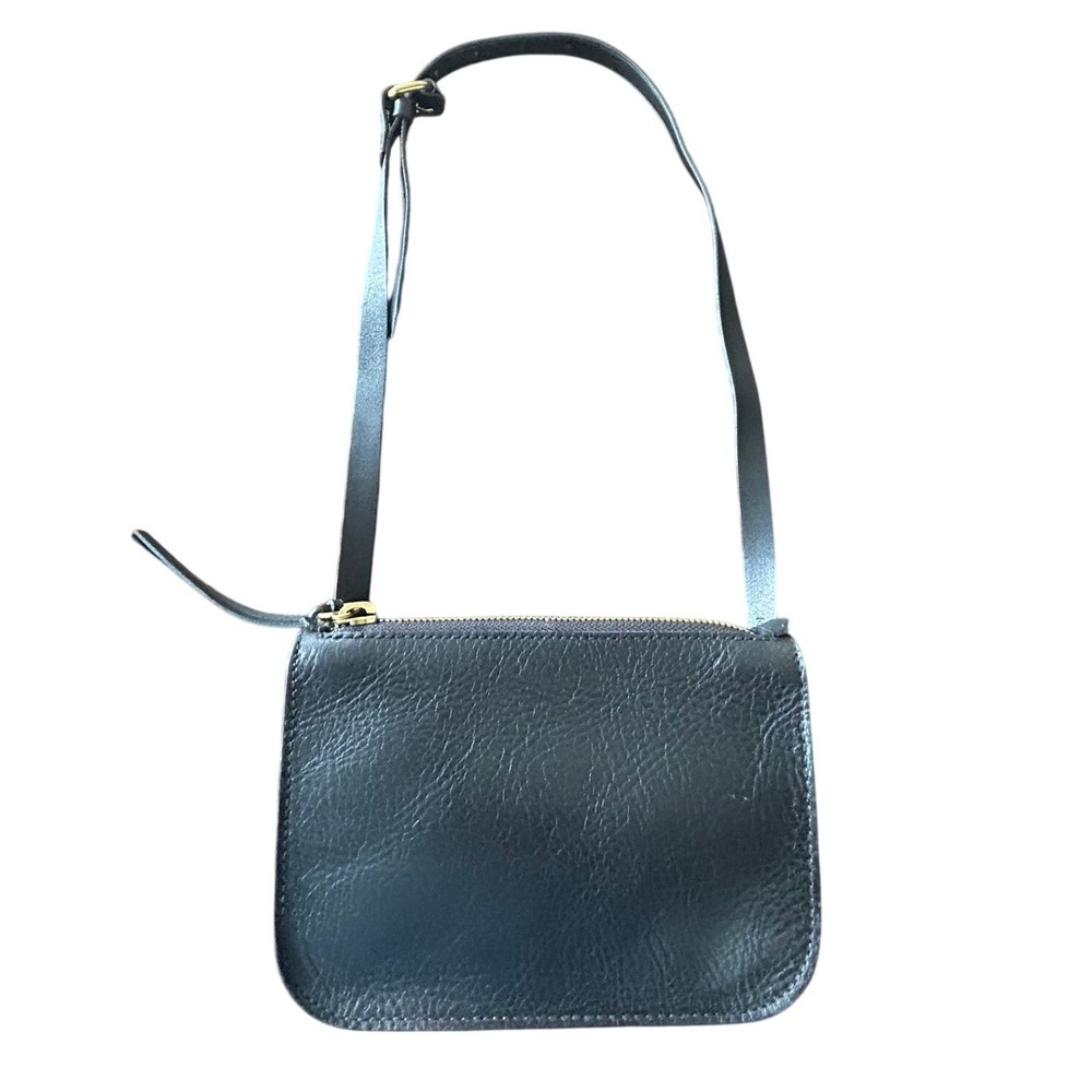 Madewell Simple Pouch Belt Bag Purse Black Leather Adjustable Strap Minimalist